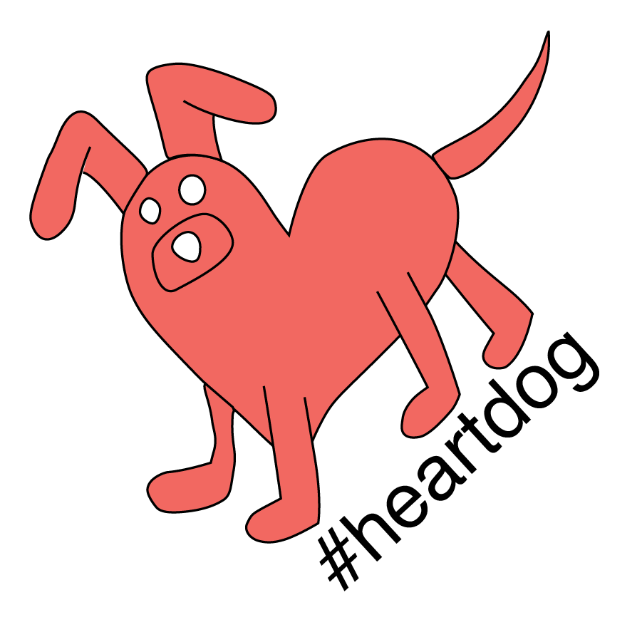 heart dog sticker